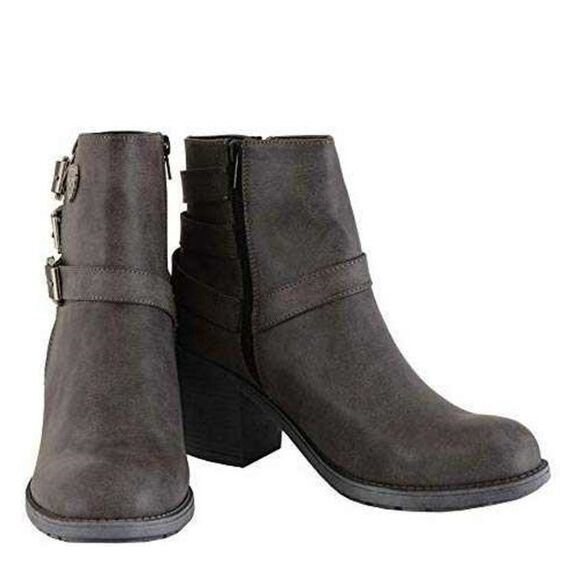 MILWAUKEE BLOCK HEEL LADIES MOTORCYCLE SIDE ZIPPER CLOSURE BOOTS - Picture 9 of 16